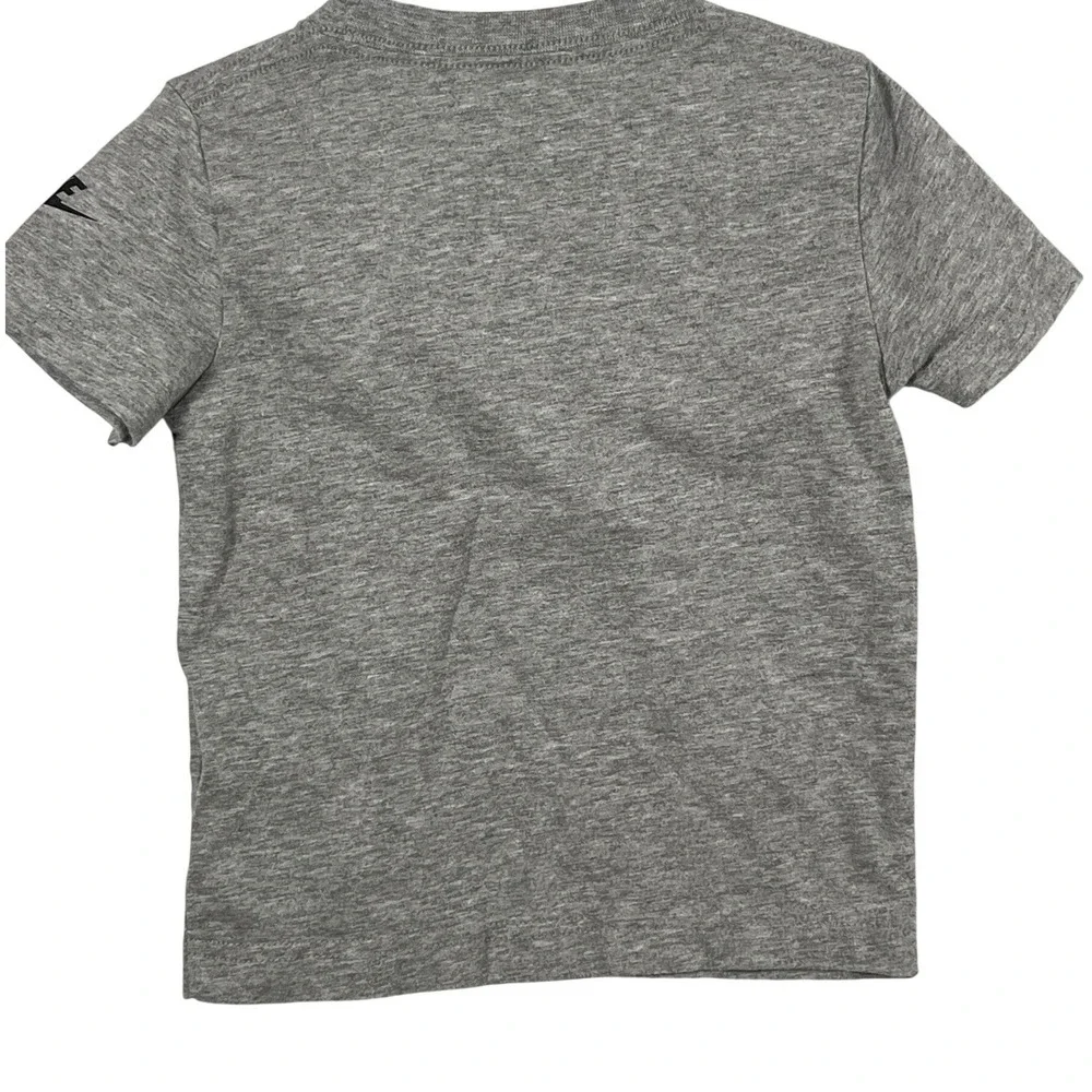Nike Kids Gray Neon Green‎ Smily Face Swoosh Short Sleeve Sporty Shirt Boys 3T